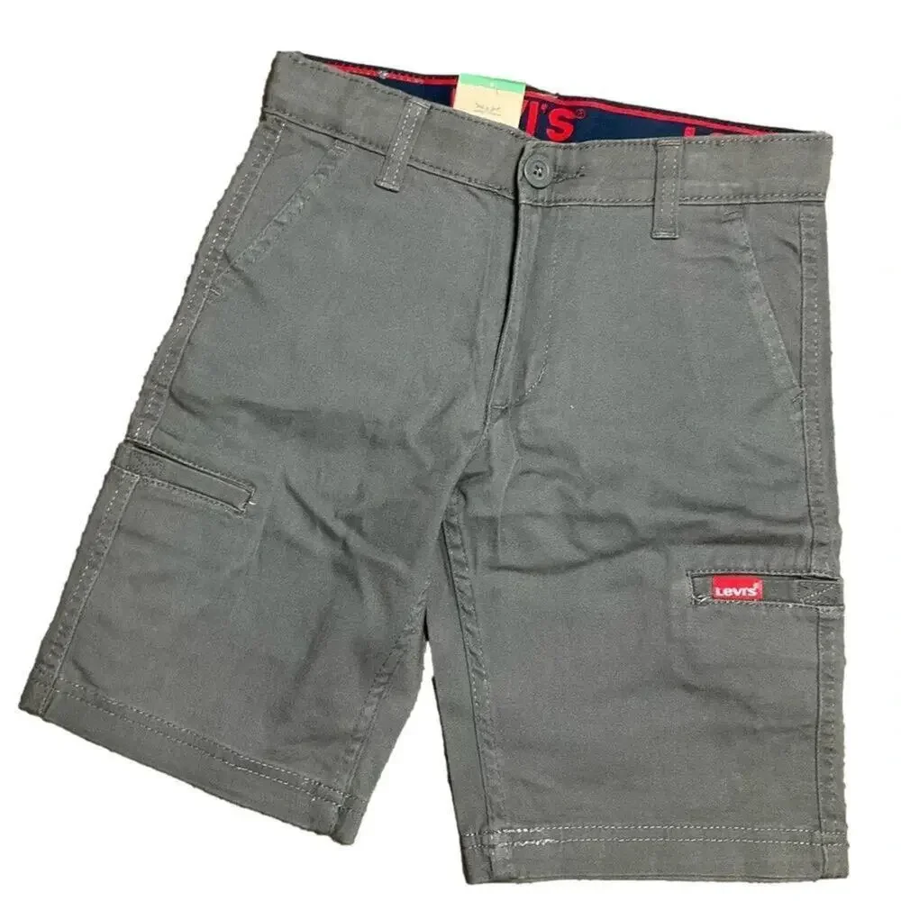 Levi's Boy’s Shorts Cargo Straight Fit Adjustable Waist Gray Size 8 NWT - Picture 5 of 10